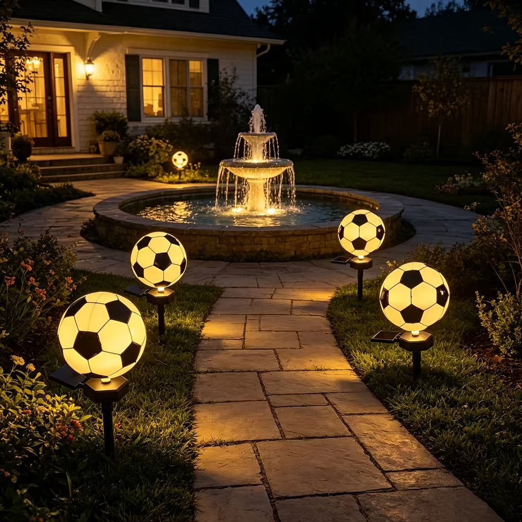 Solar Soccer Ball Path Lights 2-Pack