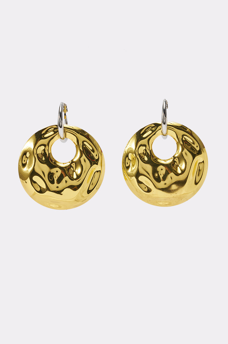 OVERSIZED 2-TONE STATEMENT EARRING