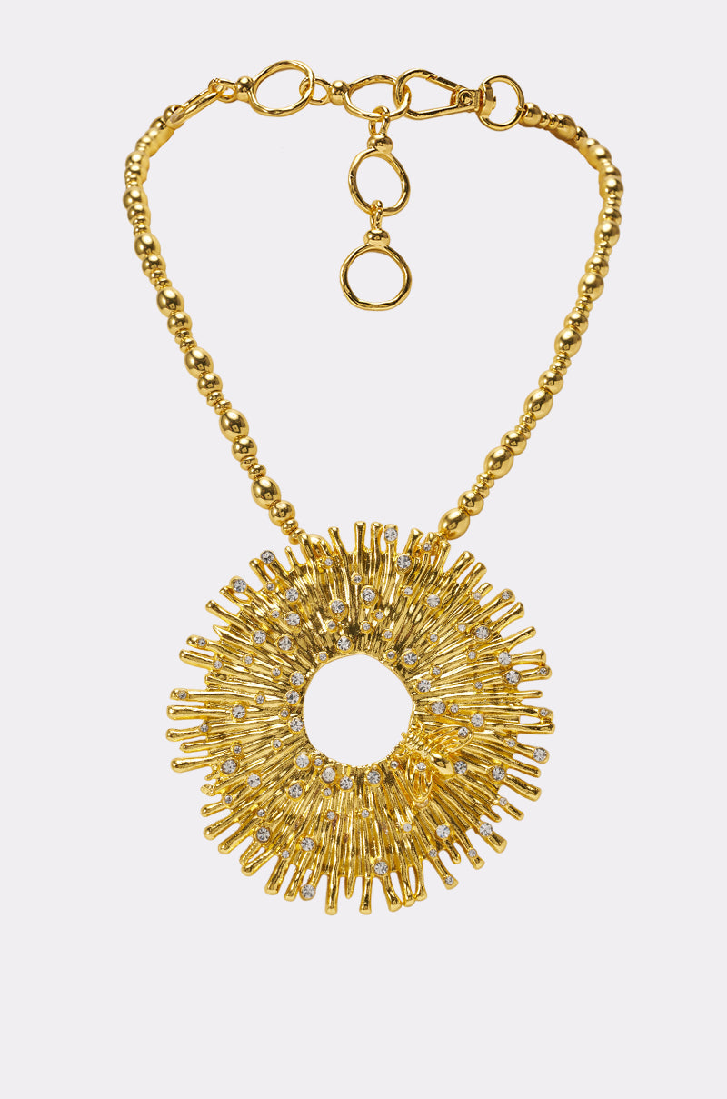 MATTE GOLD STARBURST NECKLACE