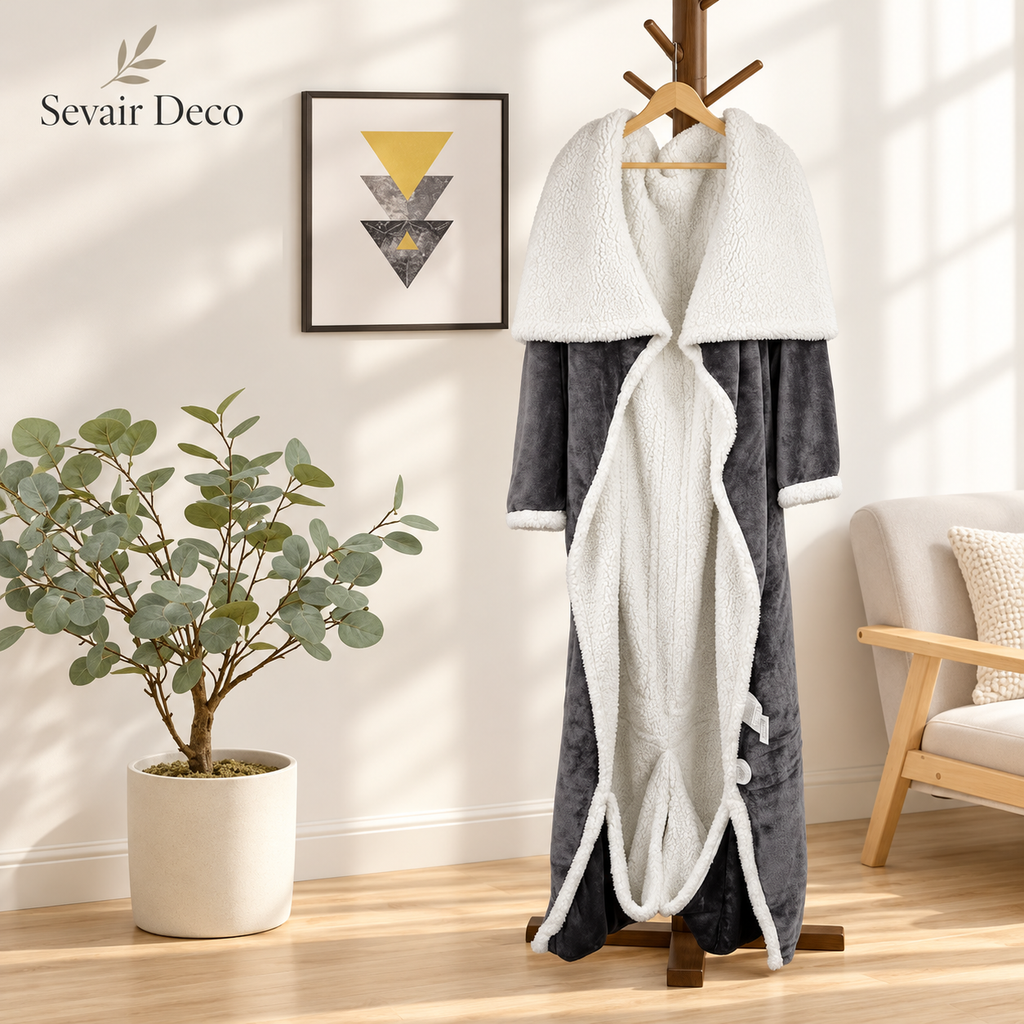 Sevair Deco Wearable Heated Blanket with Sleeves & Foot Pocket