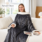 Sevair Deco Wearable Heated Blanket with Sleeves & Foot Pocket