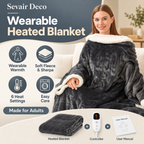 Sevair Deco Wearable Heated Blanket with Sleeves & Foot Pocket