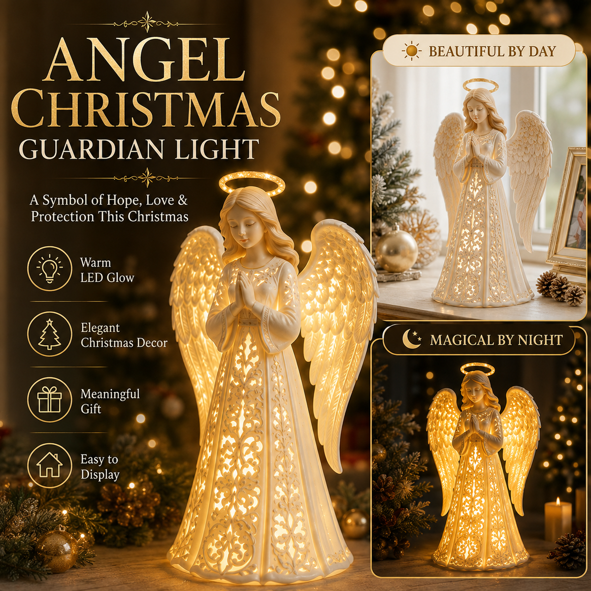 Sevair Deco Angel Christmas Guardian Light – A Symbol of Hope, Love & Protection