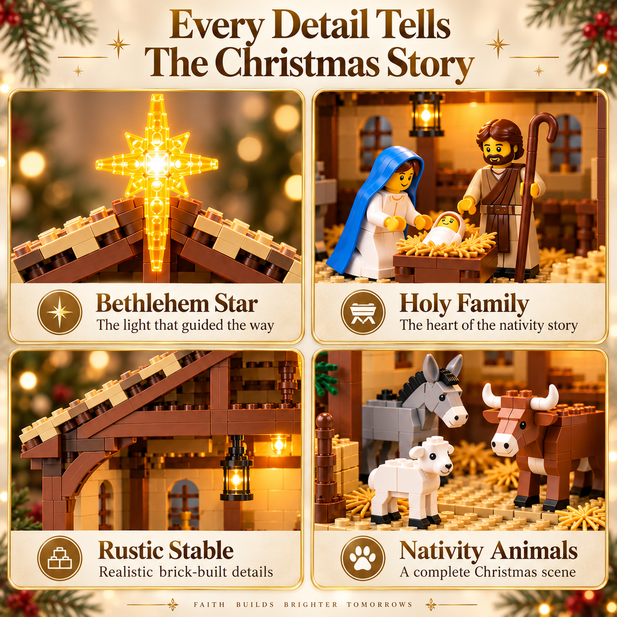 Sevair Deco Build The Christmas Story – Nativity Scene Building Block Set