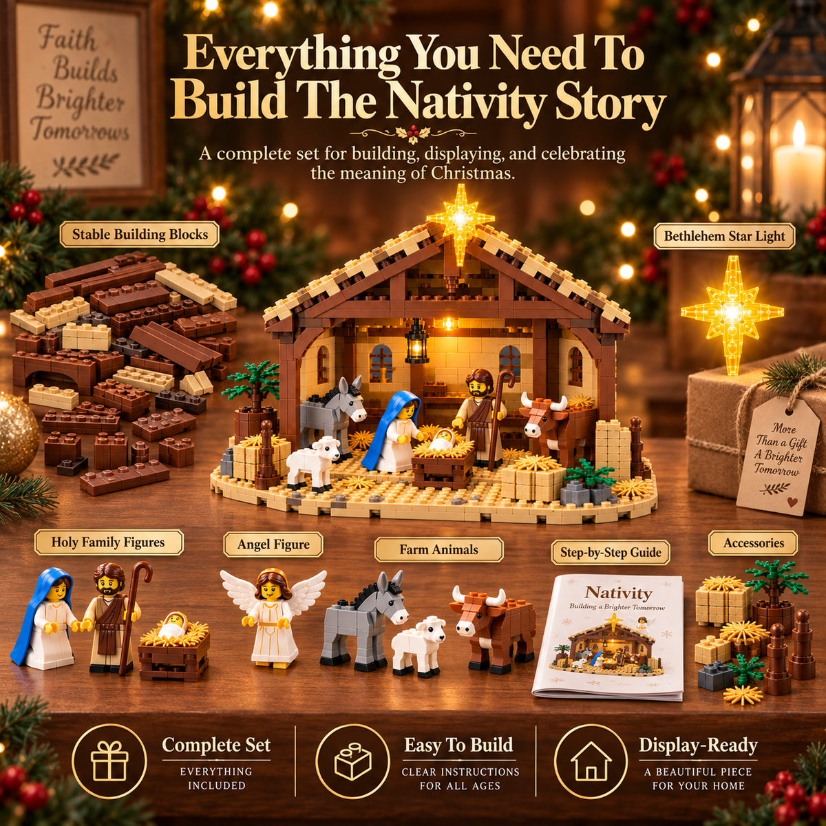 Sevair Deco Build The Christmas Story – Nativity Scene Building Block Set