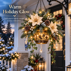 Sevair Deco Lighted Hanging Christmas Floral Decor
