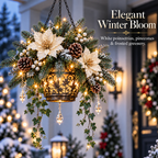 Sevair Deco Lighted Hanging Christmas Floral Decor