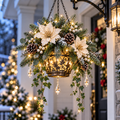 Sevair Deco Lighted Hanging Christmas Floral Decor