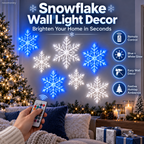 Sevair Deco 12 PCS LED Snowflake Wall Lights  – Blue & White Christmas Holiday Decor