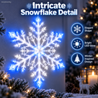 Sevair Deco 12 PCS LED Snowflake Wall Lights  – Blue & White Christmas Holiday Decor