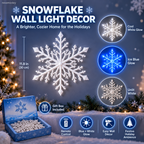 Sevair Deco 12 PCS LED Snowflake Wall Lights  – Blue & White Christmas Holiday Decor