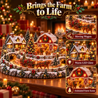 Sevair Deco Animated Highland Cow Christmas Village
