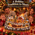 Sevair Deco Animated Highland Cow Christmas Village