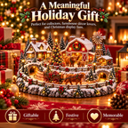 Sevair Deco Animated Highland Cow Christmas Village