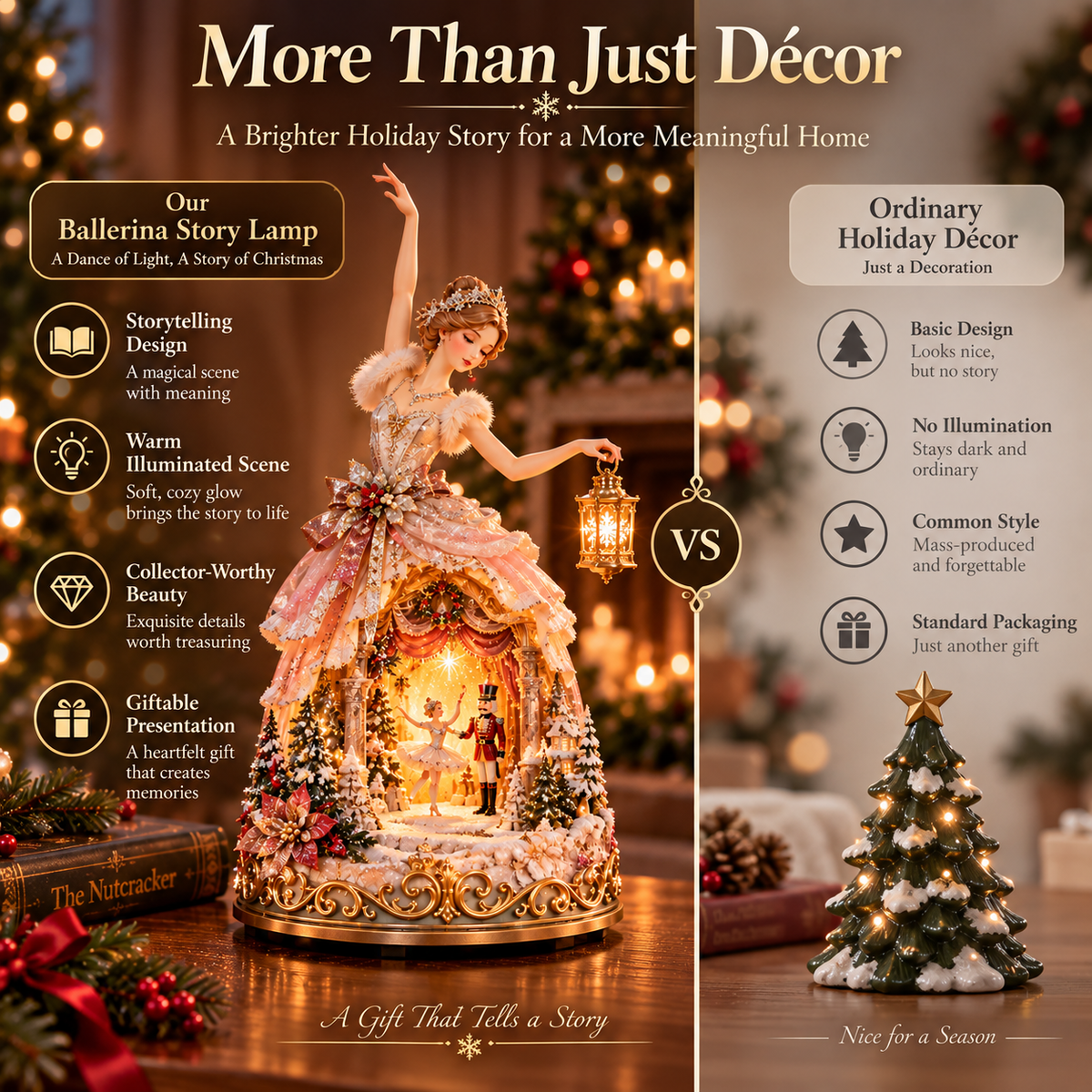 Sevair Deco Winter Ballerina Story Lamp