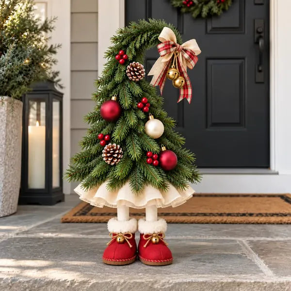 Sevair Deco Whimsical Christmas Elf Tree Topper with Red Boots – Bring Holiday Magic Home