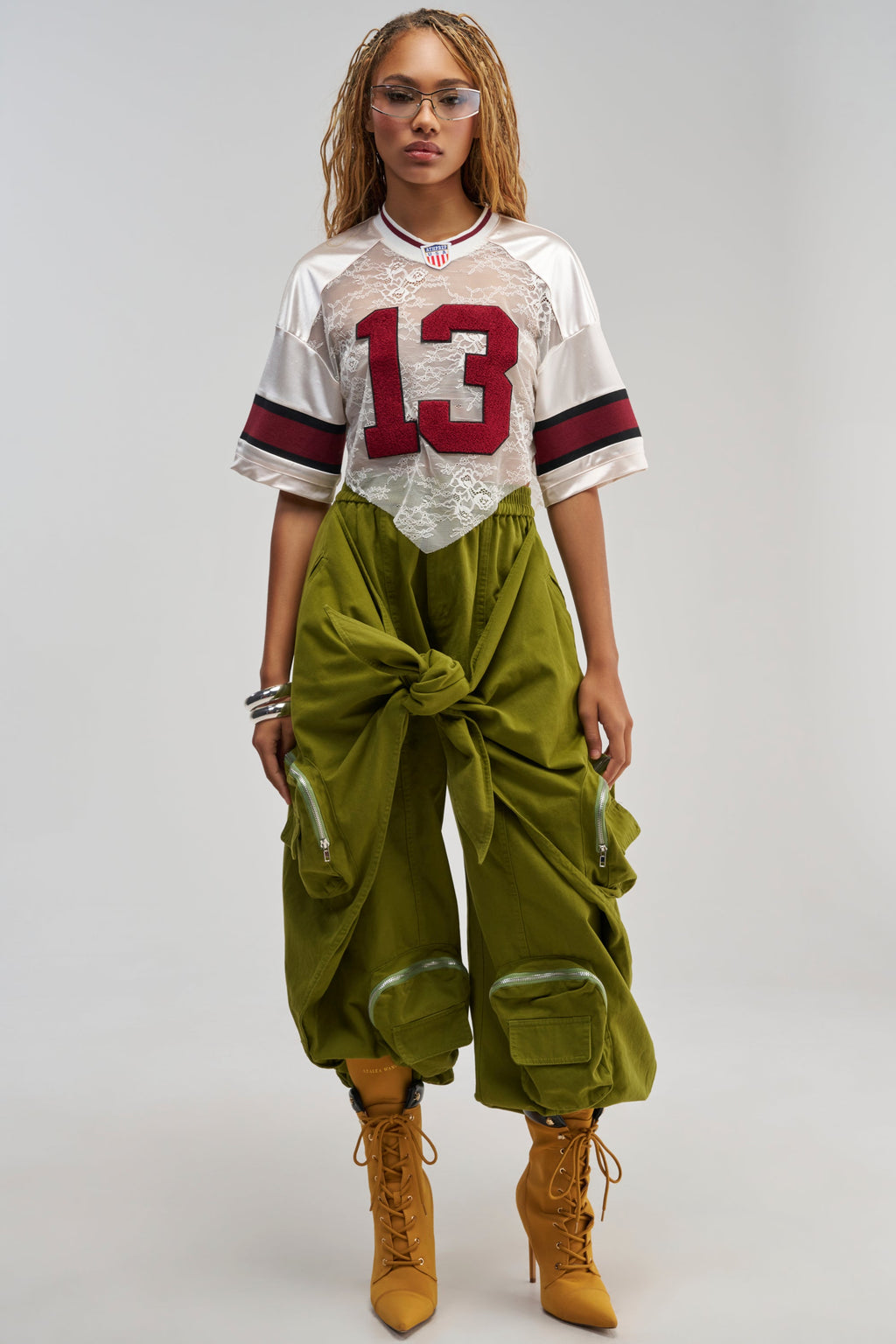 DO THE MOST TIE FRONT JOGGER IN OLIVE