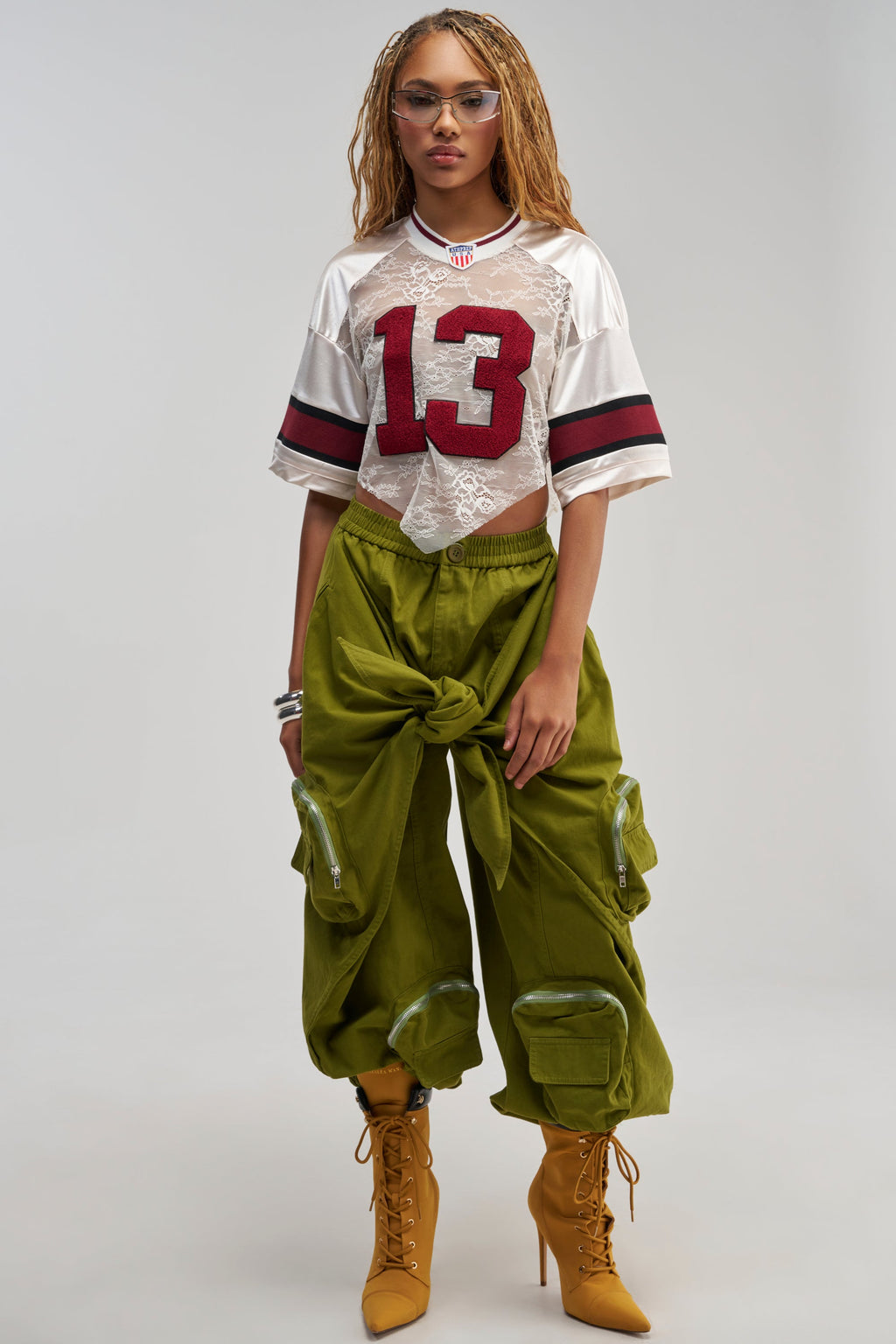 DO THE MOST TIE FRONT JOGGER IN OLIVE
