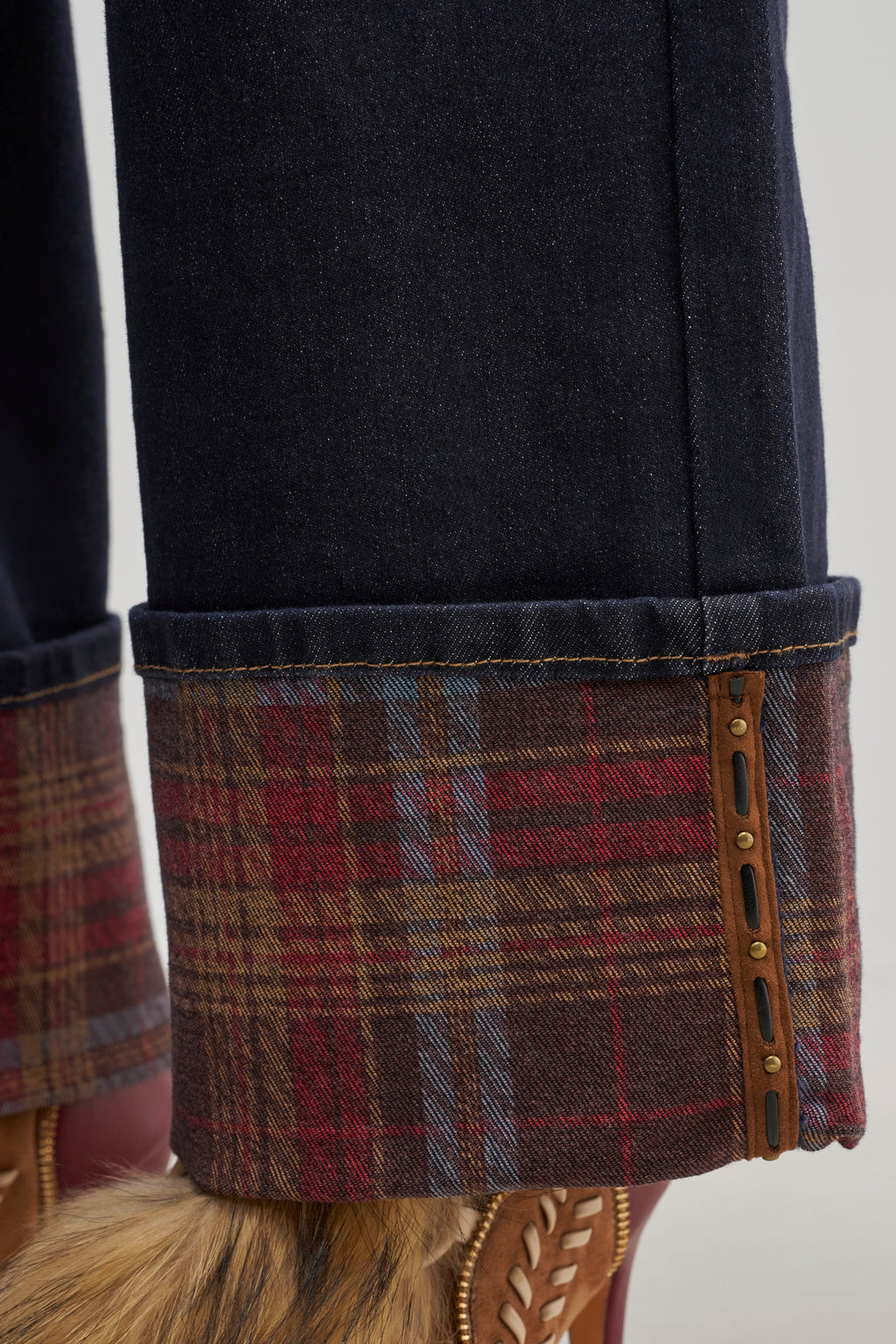 THE COOL PLAID JEANS STRAIGHT FIT