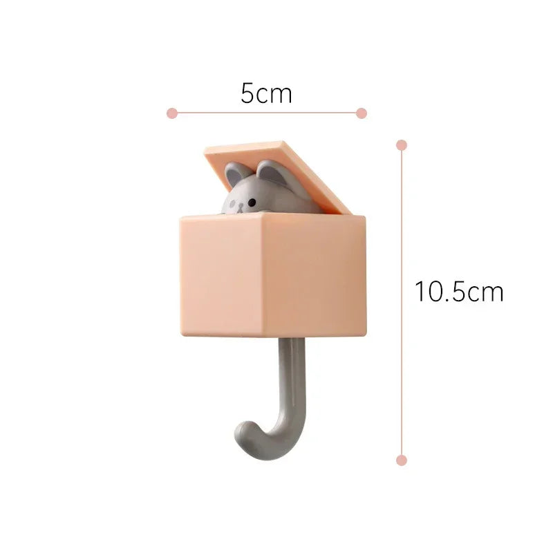 Peekaboo Cat Self-Adhesive Wall Hooks