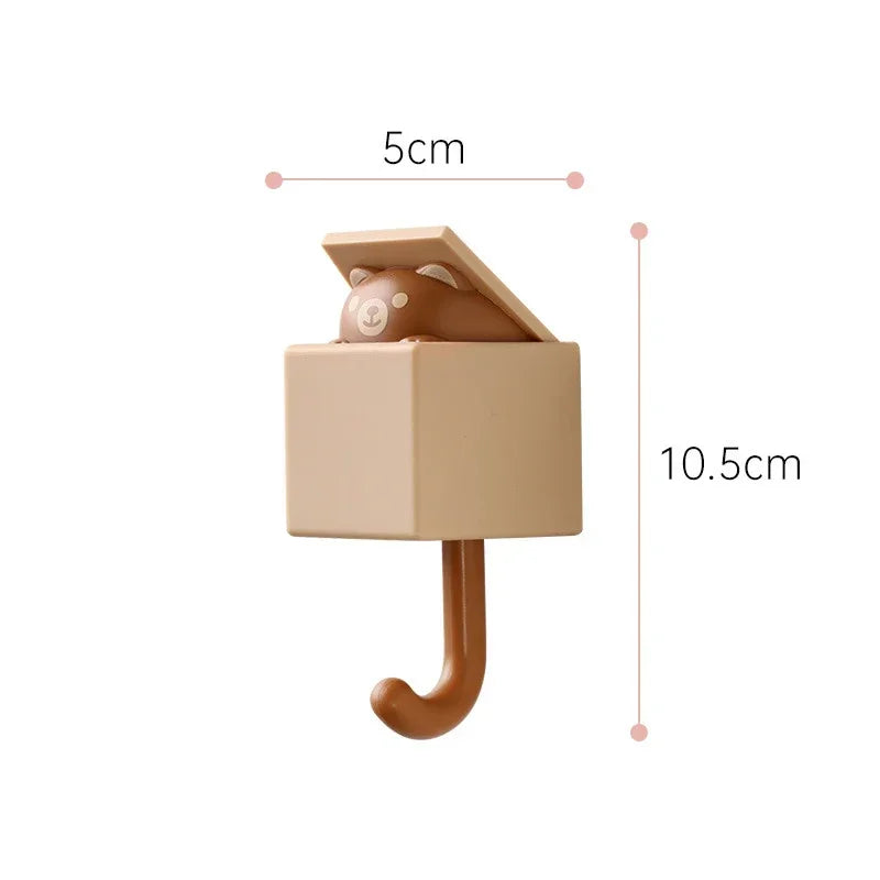 Peekaboo Cat Self-Adhesive Wall Hooks
