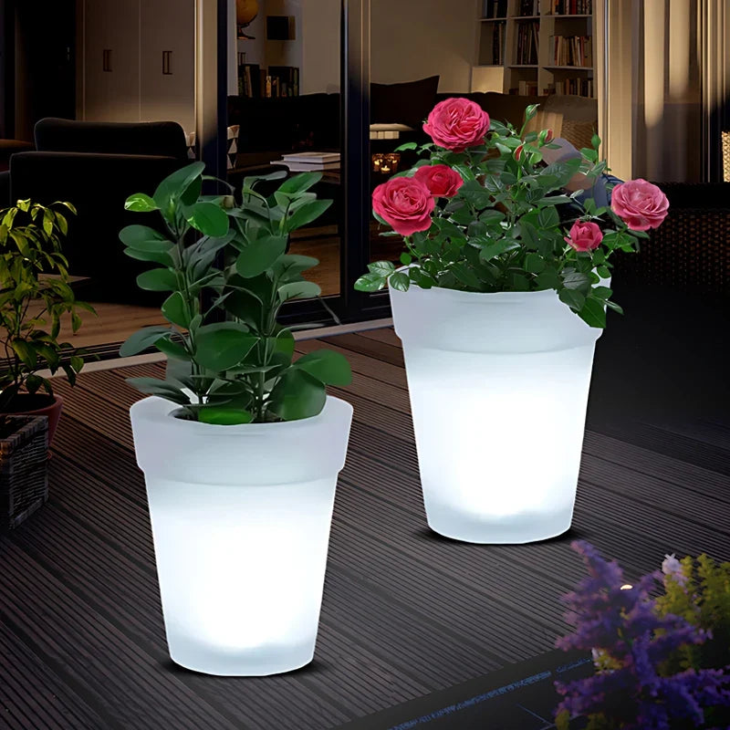 Solar Illuminated Garden Flower Pot