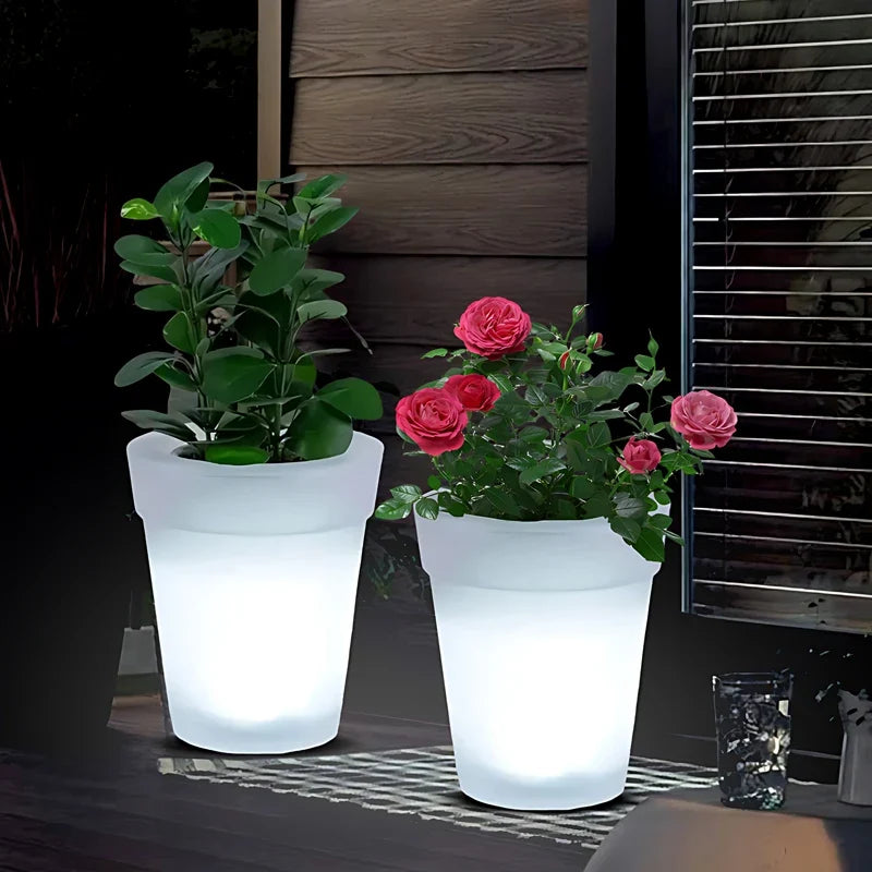 Solar Illuminated Garden Flower Pot