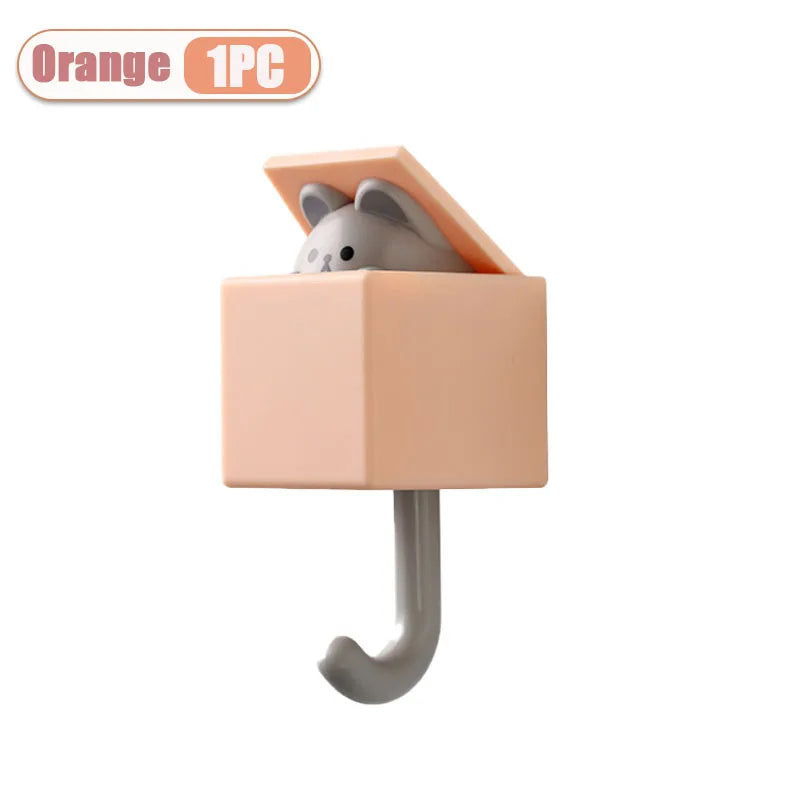 Peekaboo Cat Self-Adhesive Wall Hooks