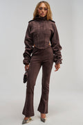 KAIA FAUX SUEDE FLARE LEGGING