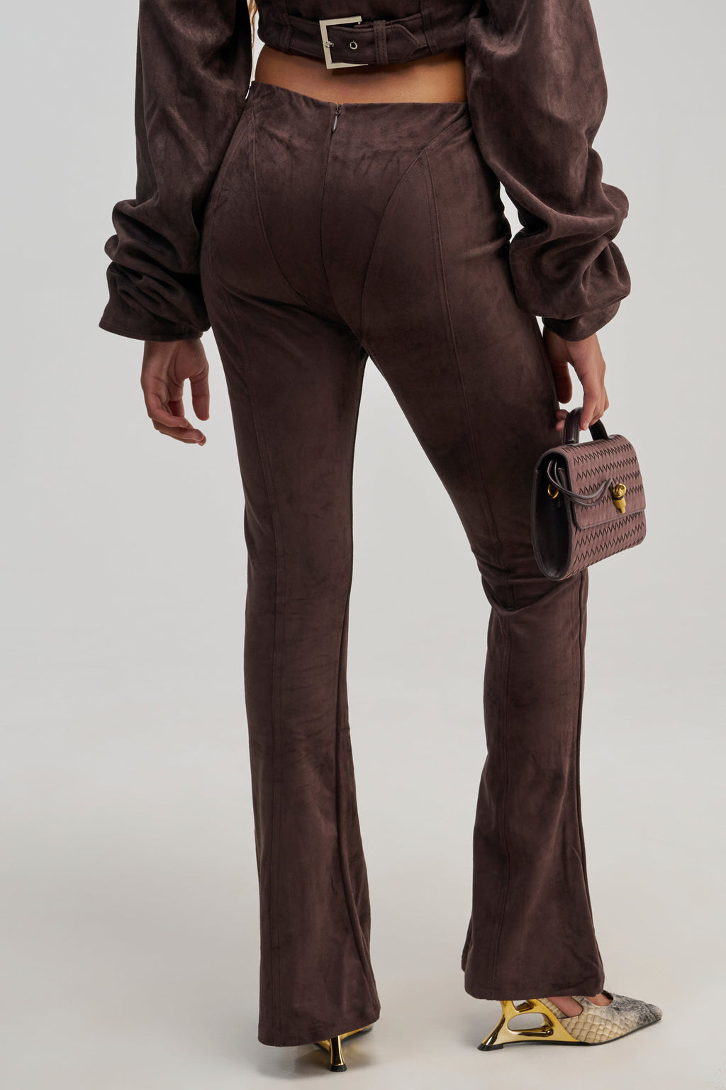 KAIA FAUX SUEDE FLARE LEGGING