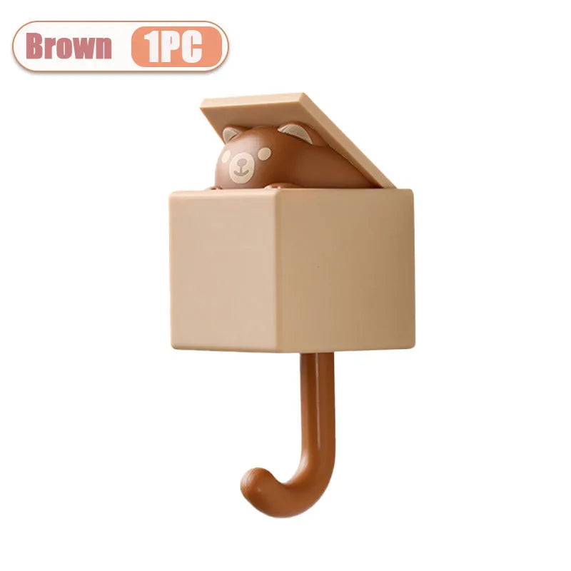 Peekaboo Cat Self-Adhesive Wall Hooks
