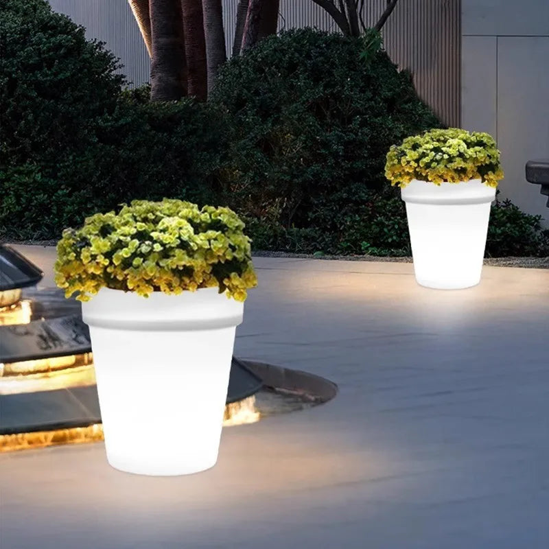Solar Illuminated Garden Flower Pot