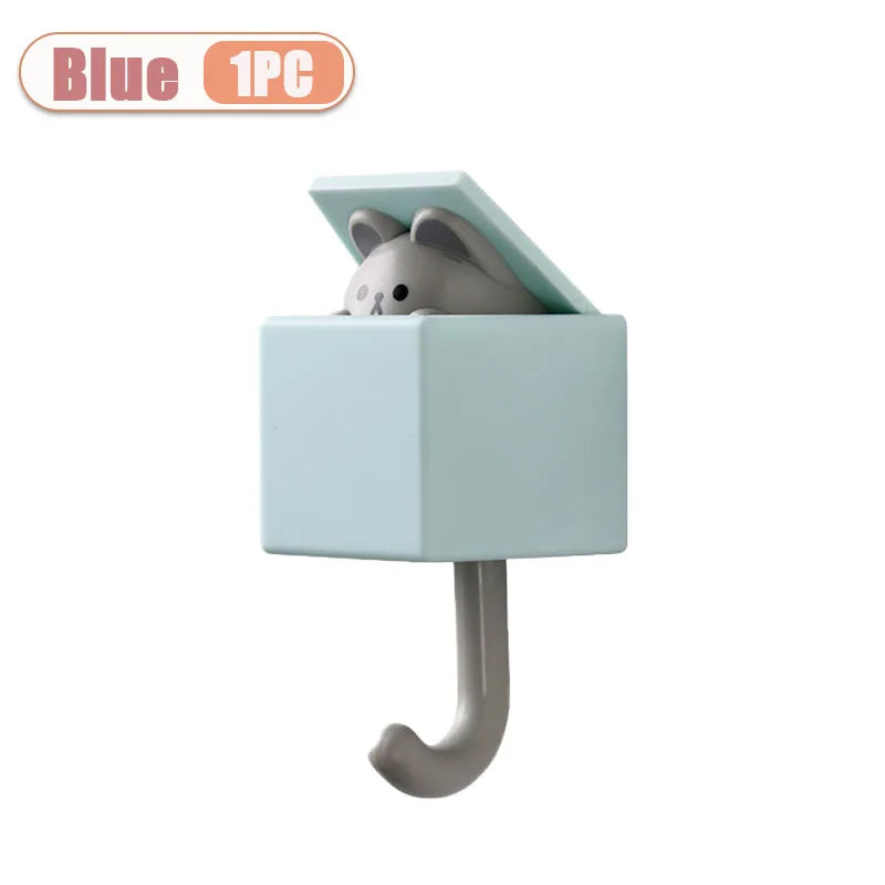 Peekaboo Cat Self-Adhesive Wall Hooks