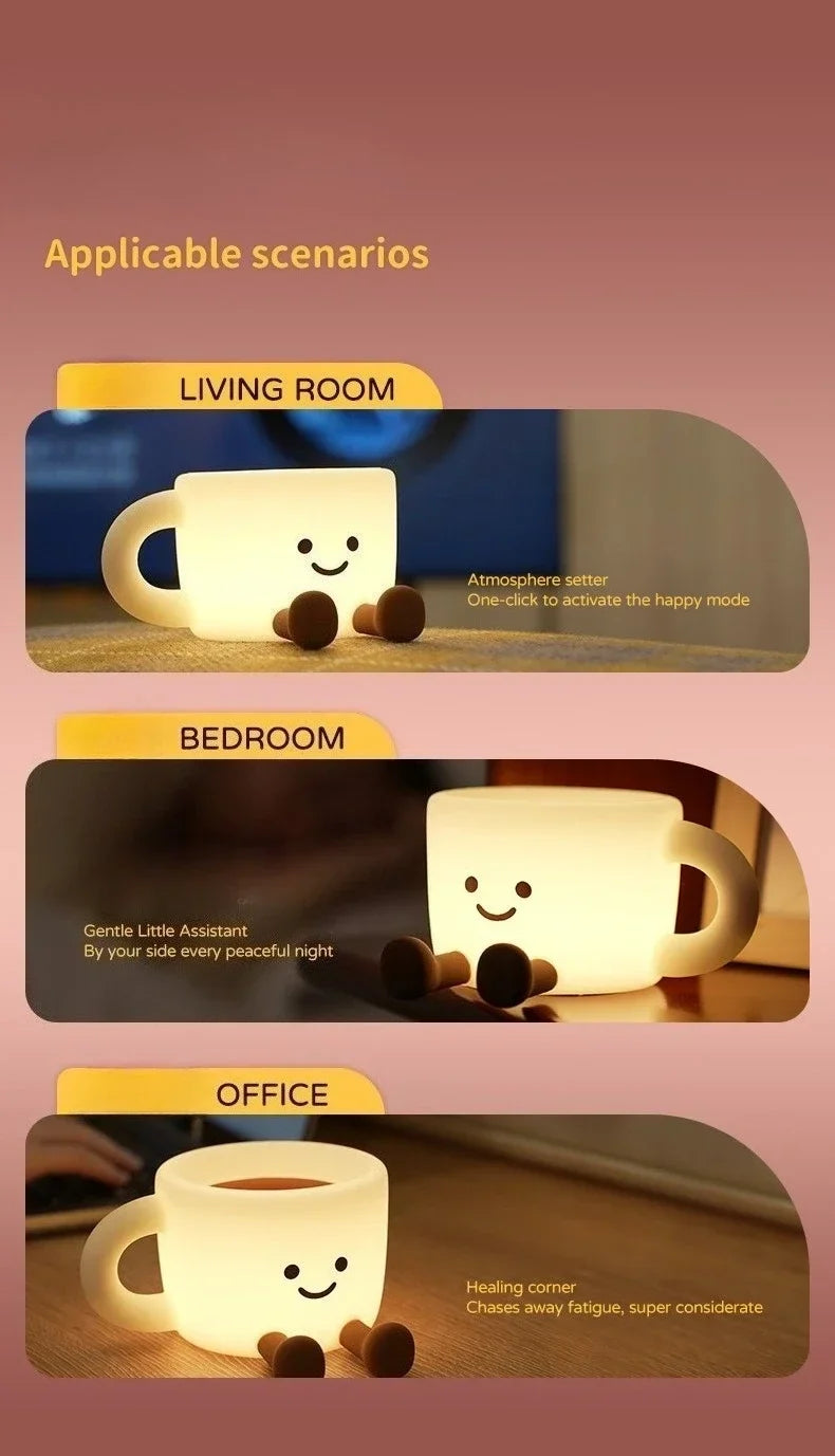 Rechargeable Coffee Cup Silicone Night Light