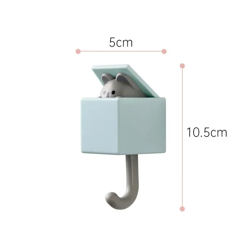 Peekaboo Cat Self-Adhesive Wall Hooks
