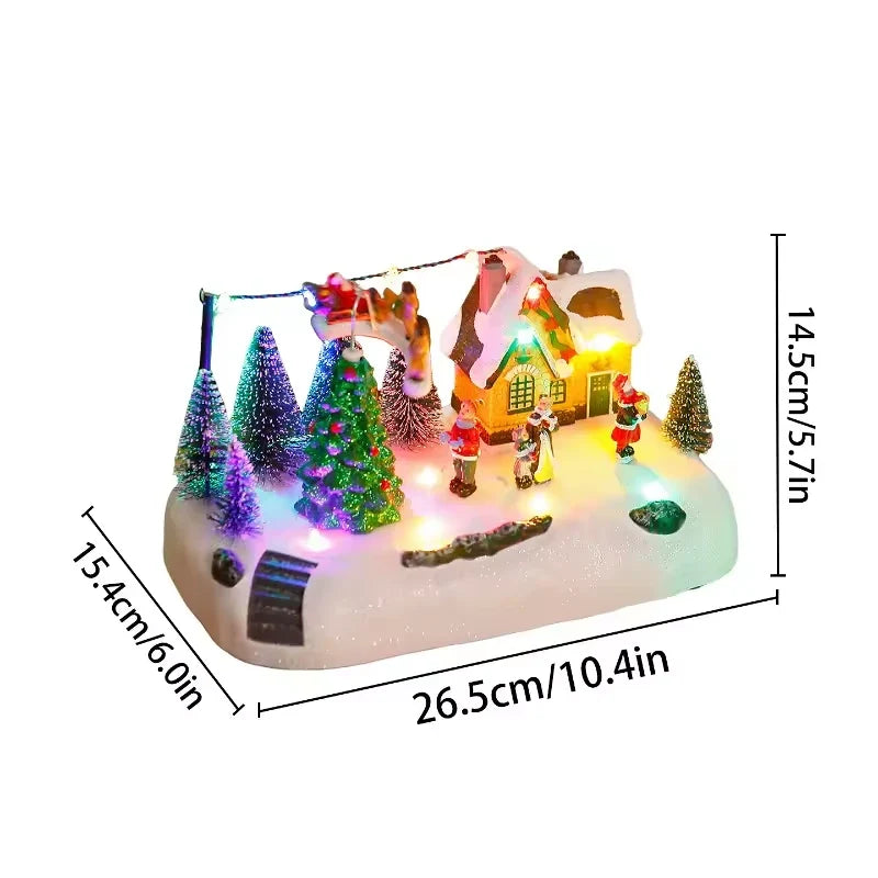 Sevair Deco Animated Santa Sleigh Village