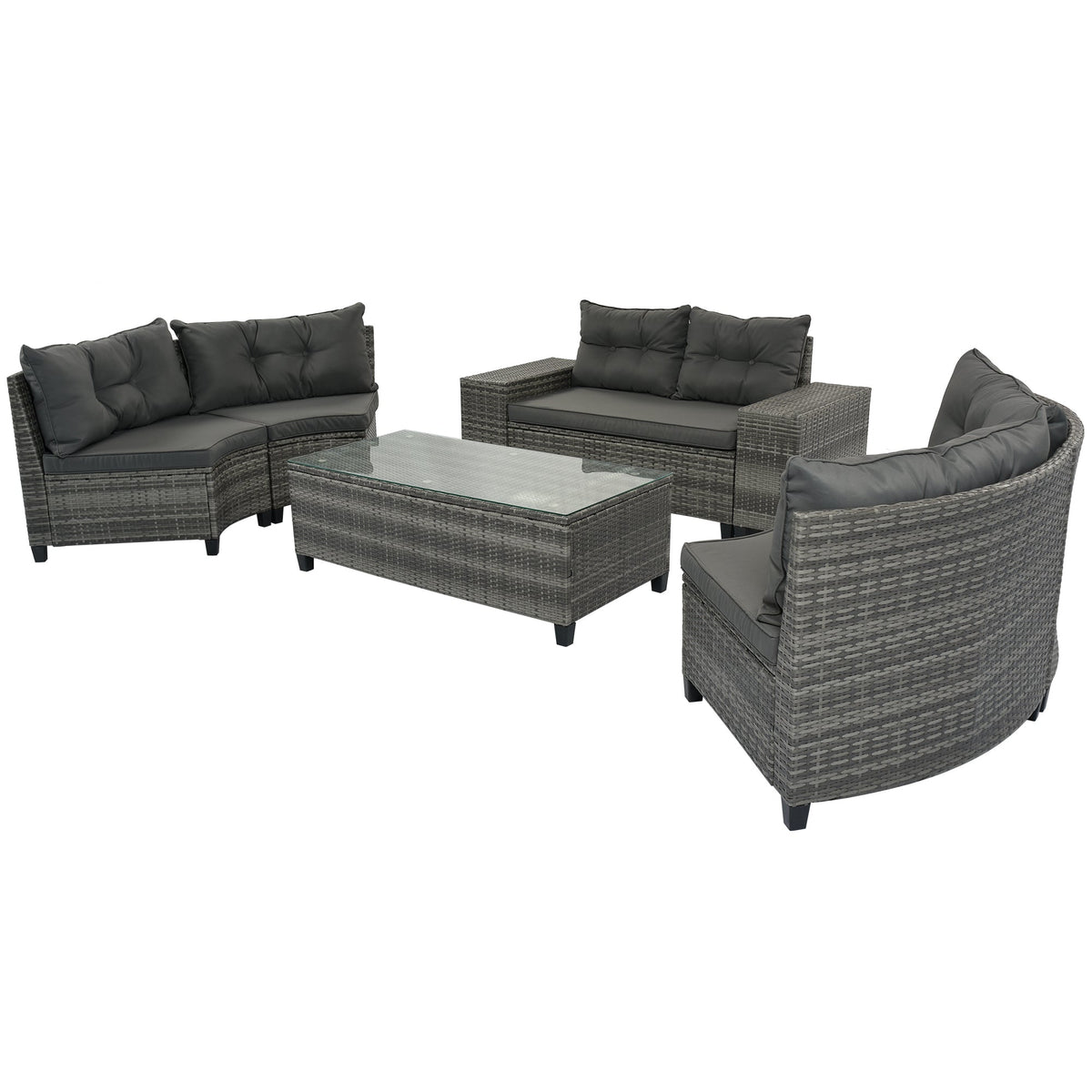 Sevair Deco Half-Moon Patio Set