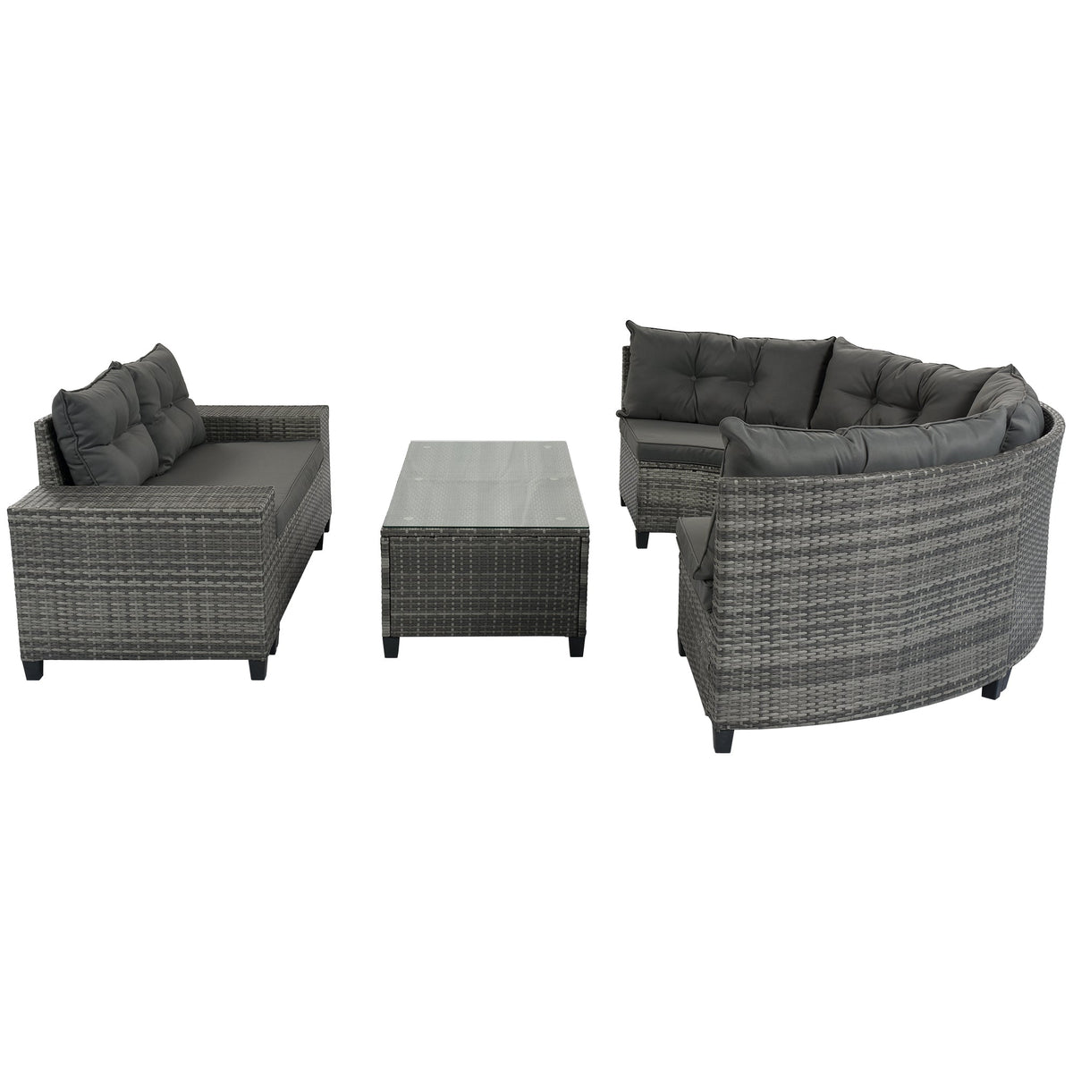 Sevair Deco Half-Moon Patio Set