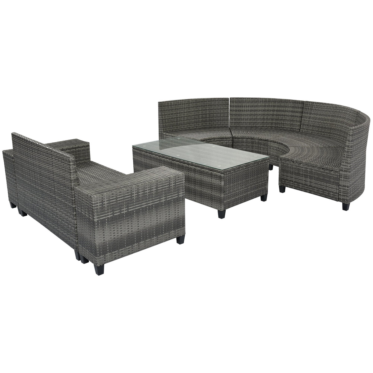 Sevair Deco Half-Moon Patio Set