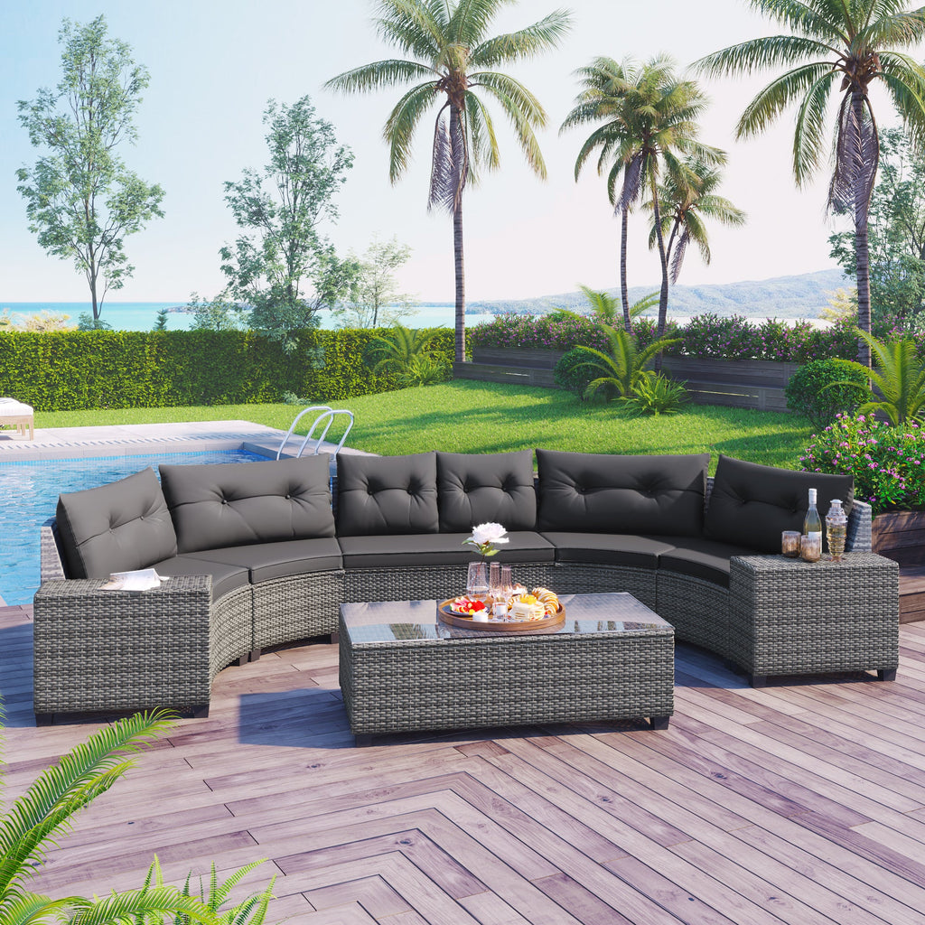 Sevair Deco Half-Moon Patio Set