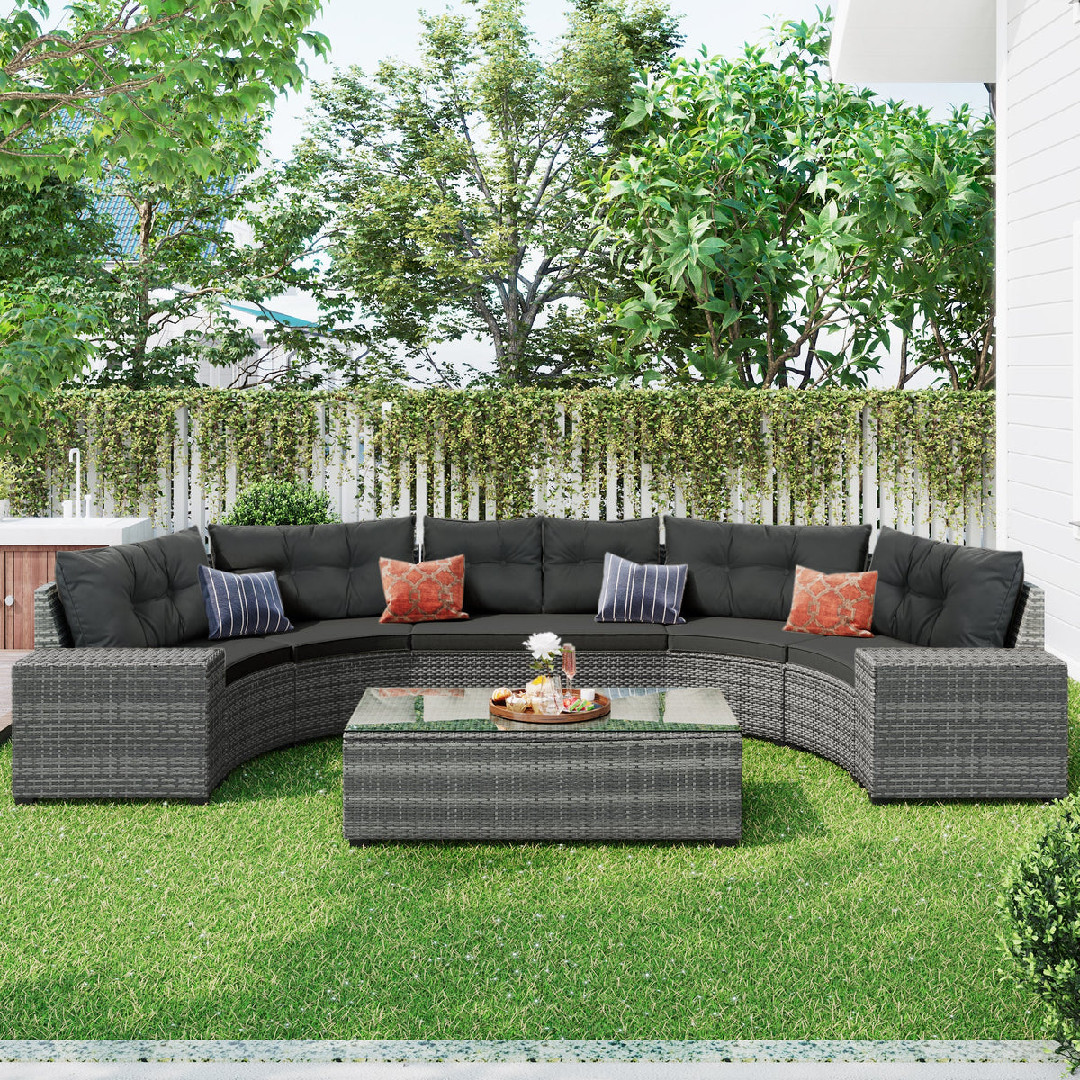 Sevair Deco Half-Moon Patio Set