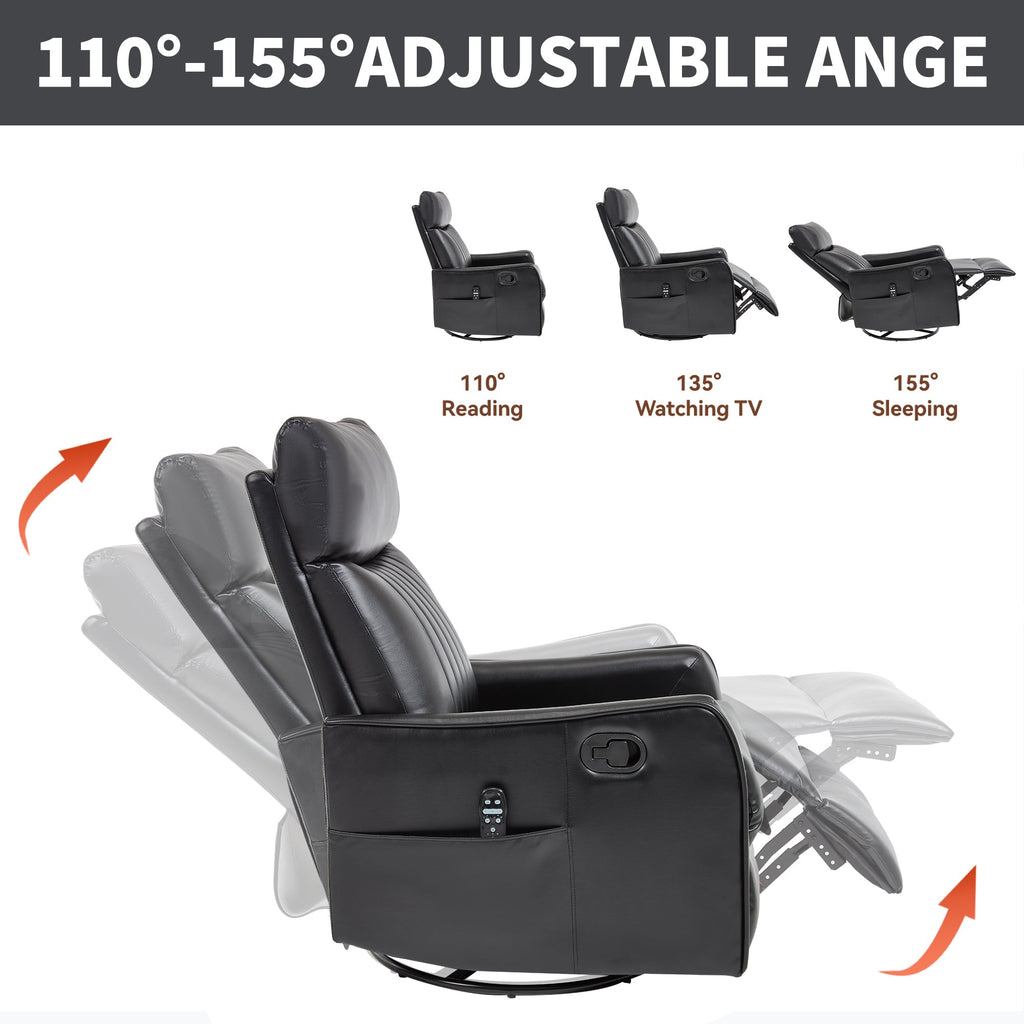 Sevair Deco Heated Massage Swivel Recliner