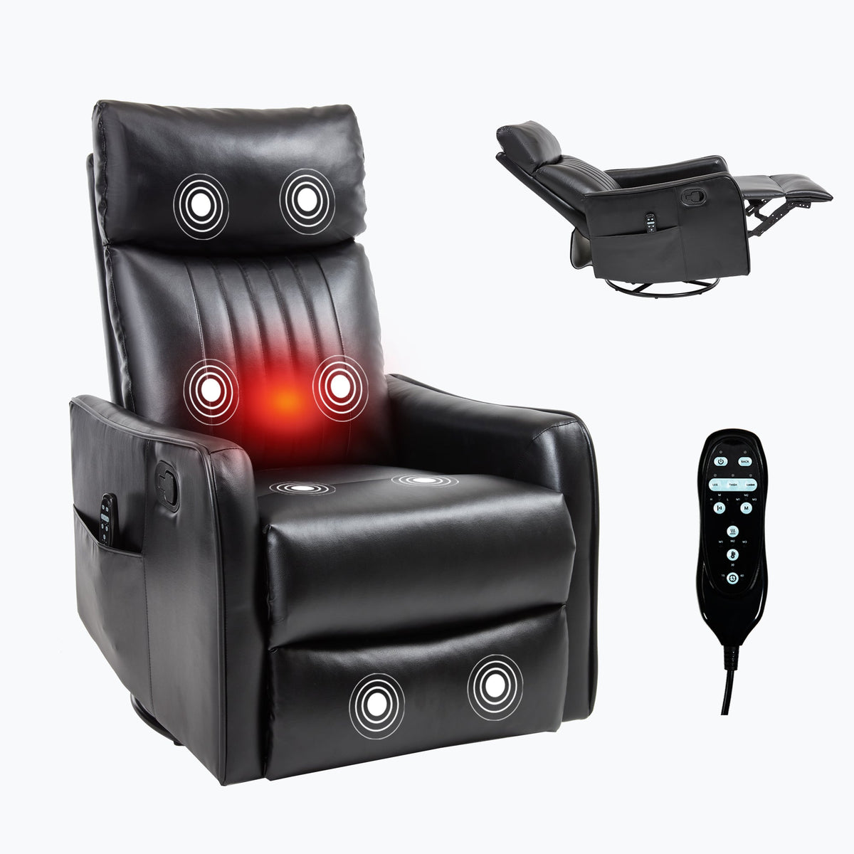 Sevair Deco Heated Massage Swivel Recliner