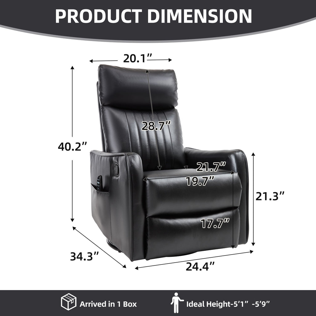 Sevair Deco Heated Massage Swivel Recliner