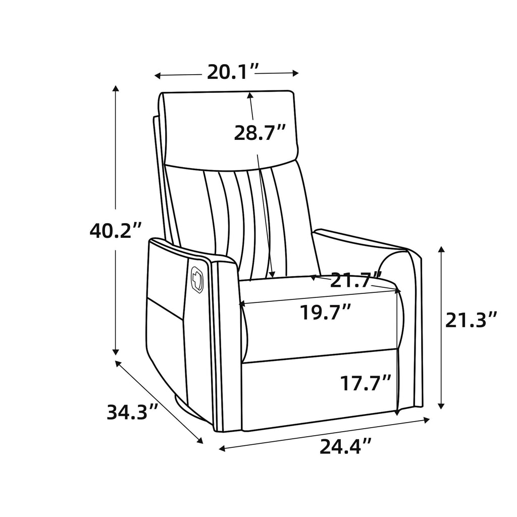 Sevair Deco Heated Massage Swivel Recliner