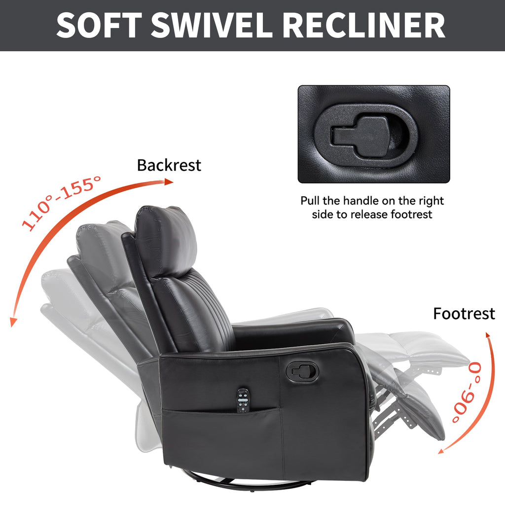 Sevair Deco Heated Massage Swivel Recliner