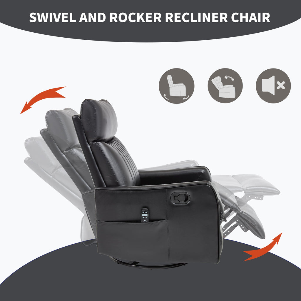 Sevair Deco Heated Massage Swivel Recliner