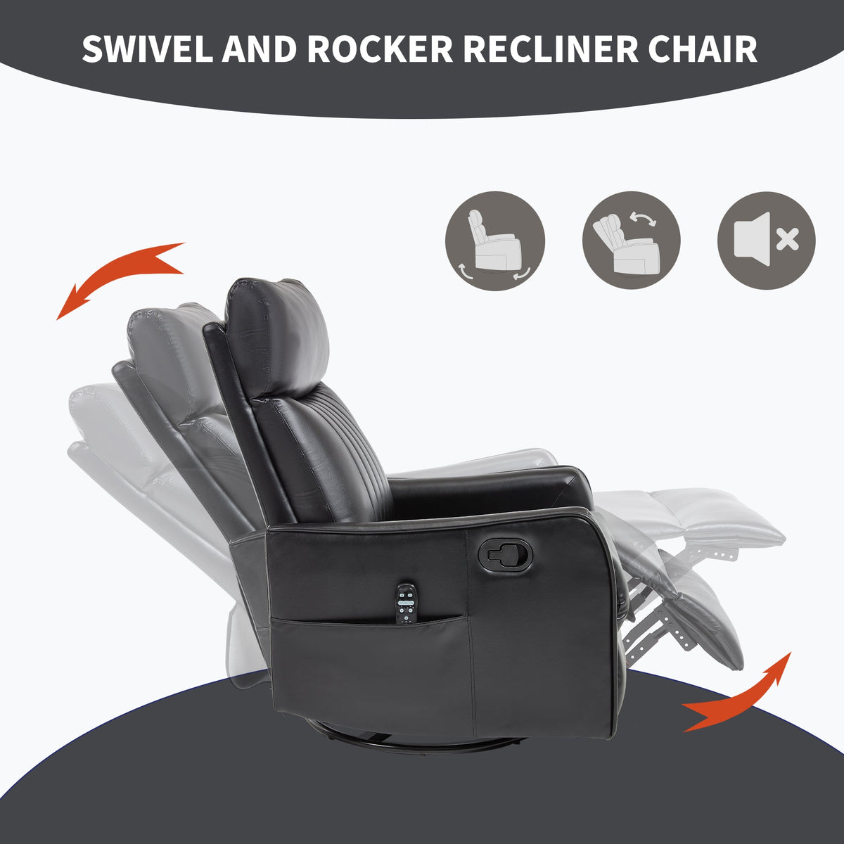 Sevair Deco Heated Massage Swivel Recliner