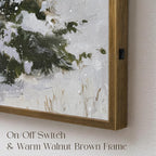Sevair Deco Lighted Framed Snowy Tree Canvas Wall Decor