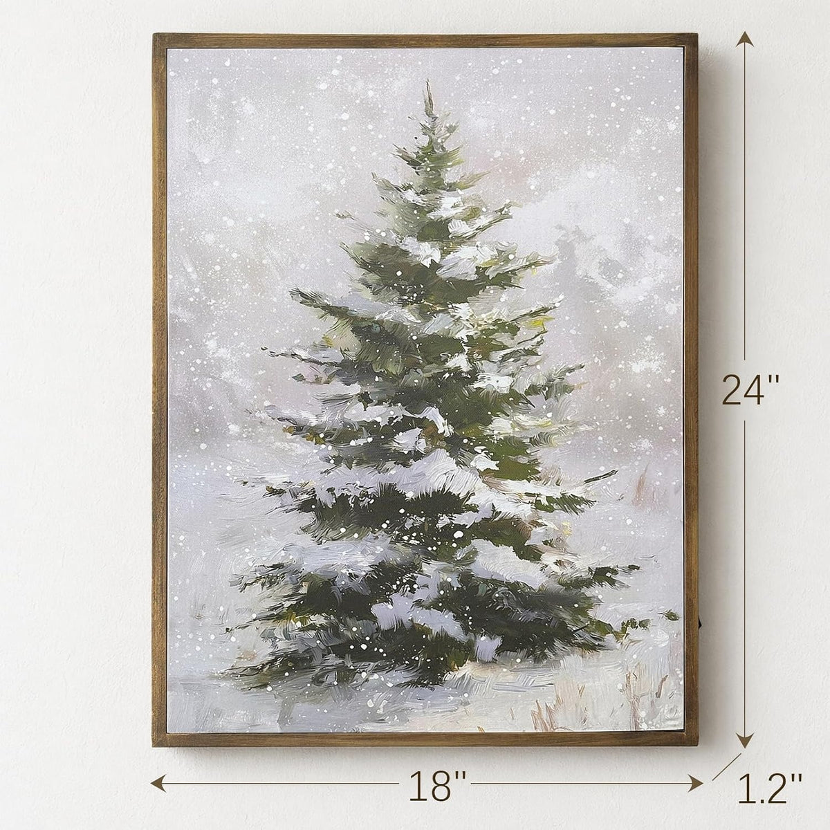 Sevair Deco Lighted Framed Snowy Tree Canvas Wall Decor